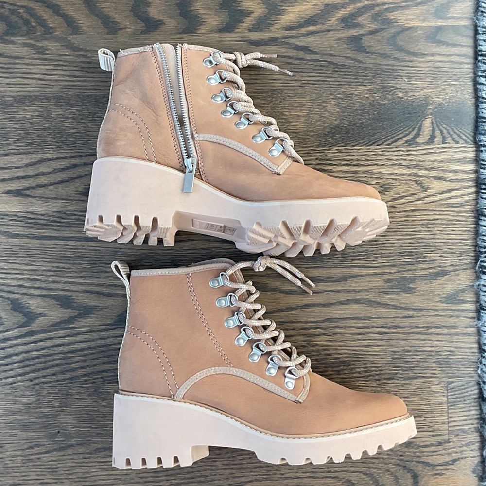 Tan Lace-Up Ankle Boots Dolce Vita